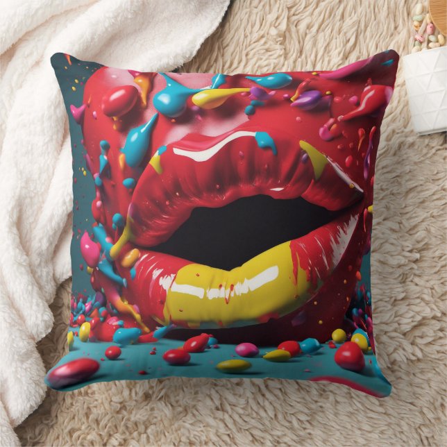 3D Lippen - Kissen (Decke)
