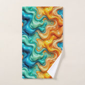 3D Liquid Swirl Abstract Glass - Modern Psychedeli Badhandtuch Set (Handtuch)