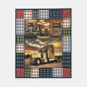 3d Lkw-Fahrer auf der Straße Fleecedecke (Vorderseite)