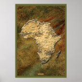 3D-Look Africa Map Art Poster (Vorne)
