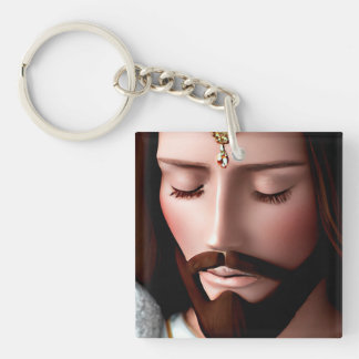 3D Look AI King of the Universe Jesus Schlüsselanhänger