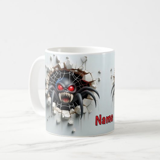 3D-Look Beängstigend Spider Kaffeetasse (Vorderseite Links)