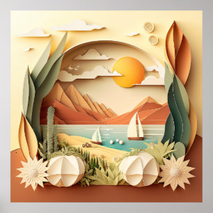 3D-Look für niedliche Ozeanliebhaber Poster