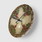 3D look grapes bowl Wall Clock Runde Wanduhr (Winkel)