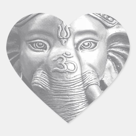 3d Lord Ganesha - Om Herz-Aufkleber (Vorderseite)