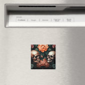 3D Lovers Skull Magnet (In Situ (Geschirrspüler))