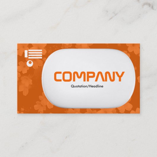 3d Lozenge - Blume - Orange Visitenkarte (Vorderseite)
