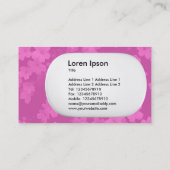 3d Lozenge - Blume - Rosa Visitenkarte (Rückseite)