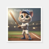 3D Lustiger Baseball-Katze, Serviette (Vorderseite)