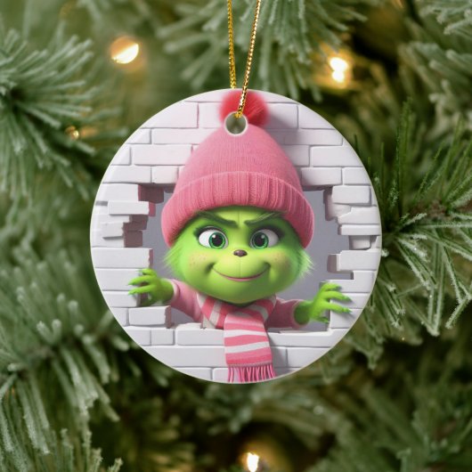 3D Mädchen Elf Keramik Ornament (Baum)