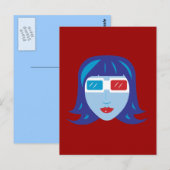 3D Mädchen Postkarte (Vorne/Hinten)