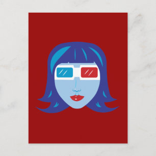 3D Mädchen Postkarte
