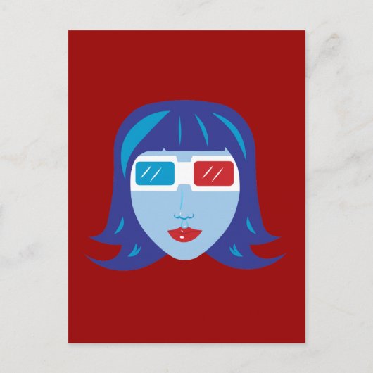 3D Mädchen Postkarte (Vorderseite)