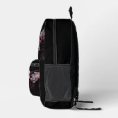 3D Magnolia Black Background Bedruckter Rucksack (Rechts)