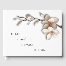 3D Magnolia Flower | Wedding Gästebuch