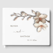 3D Magnolia Flower | Wedding Gästebuch (Vorderseite)