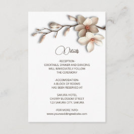 3D Magnolia Flowers White Details Begleitkarte