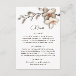 3D Magnolia Flowers White Details Enclosure Card Begleitkarte