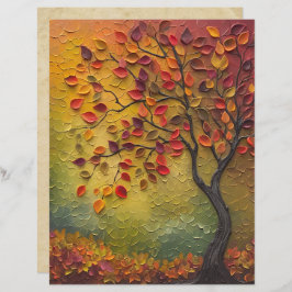 3D-Malerei Autumn Tree Scrapbook Paper