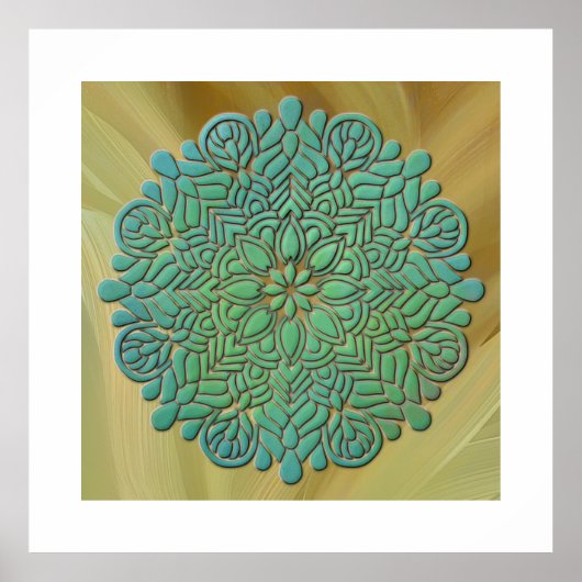 3D Mandala Meditation Yoga farbiger Hintergrund Poster (Vorne)