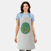 3D Mandala Meditation Yoga farbiger Hintergrund Schürze (Getragen)