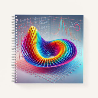 3D Math Surface Book Cover Abstract Calculus  Notizblock