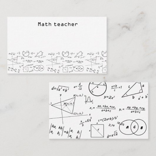 3D-Mathematik-Whiteboard-Mathelehrer Visitenkarte (Vorne/Hinten)