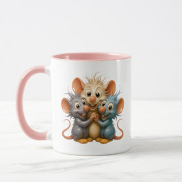 3D-Maustrio mit Reflektionen. Tasse