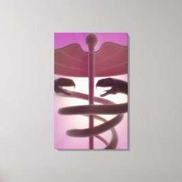 3D. medizinische Kadukeus Leinwanddruck