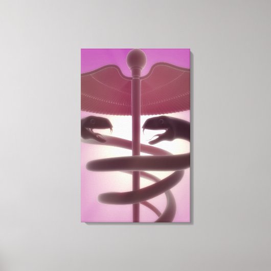 3D. medizinische Kadukeus Leinwanddruck (Vorderseite)