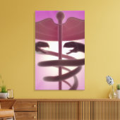 3D. medizinische Kadukeus Leinwanddruck (Insitu (Wohnzimmer))