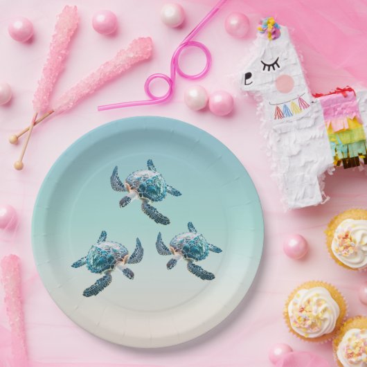 3D-Meeresschildkröten Pappteller (Party)
