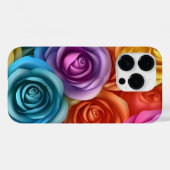 3D mehrfarbige Rose Case-Mate iPhone Hülle (Rückseite (Horizontal))