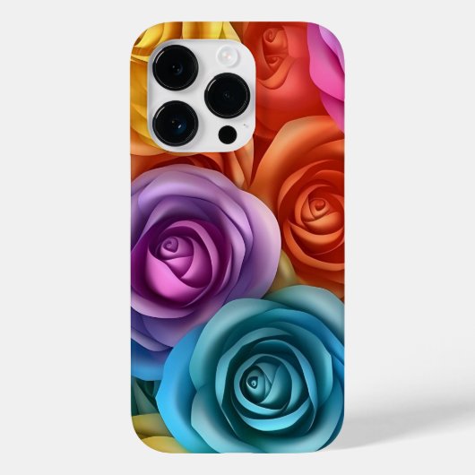 3D mehrfarbige Rosen Case-Mate iPhone Hülle (Rückseite)