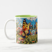 3D mehrfarbiger Schmetterling-Fluttering Vibraning Zweifarbige Tasse (Links)
