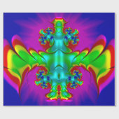 ~ 3D-mehrfarbiges Glossar-Fraktal ~ Weihnachten Geschenkpapier (Flach)