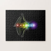 3D-Mensch in Yoga-Pose mit Chakras Puzzle (Horizontal)