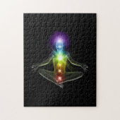 3D-Mensch in Yoga-Pose mit Chakras Puzzle (Vertikal)