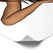 3D Mermaid Pondering Halftone Originalfarbe Poster (Ecke)