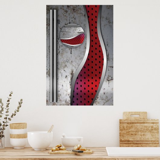 3D Metal strukturierte Kunst Poster (Küche)