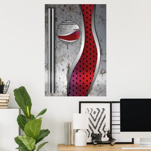 3D Metal strukturierte Kunst Poster (Heimbüro)