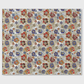 3D-Metallfloral mit Gold und fett Farben Geschenkpapier (Flach)