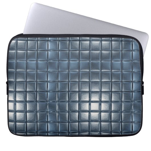 3D Metallic Blue-Gray Til Pattern with Highlights Laptopschutzhülle (Vorderseite)