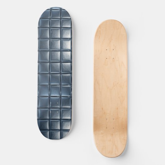 3D Metallic Blue-Gray Til Pattern with Highlights Skateboard (Vorderseite)