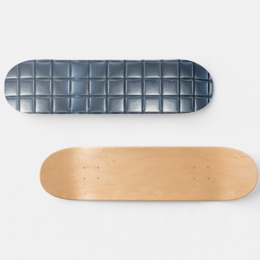 3D Metallic Blue-Gray Til Pattern with Highlights Skateboard (Horizontal)