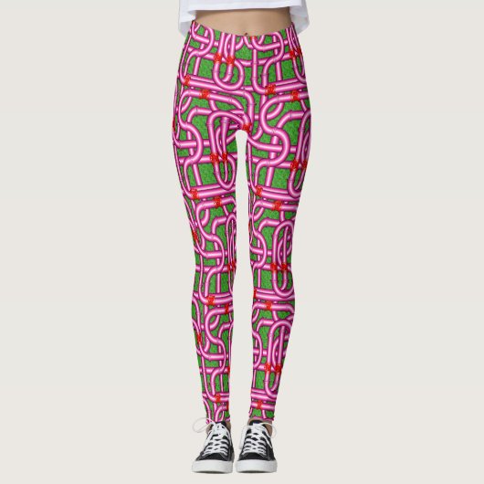 3D Metallic Woven Pipes Leggings (Vorderseite)