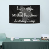 3D Metallische Silber-Blume 50 & Fabulous Banner (Messeveranstaltung)