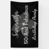 3D Metallische Silber-Blume 50 & Fabulous Banner (Vertikal)