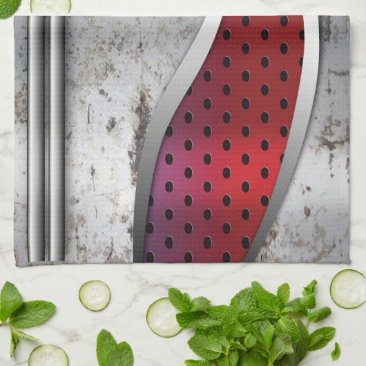 3D-Metallstruktur Stillleben Geschirrtuch (Gefaltet)