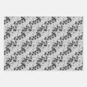 3D Mistletoe Muster mit Leaf-Konturen Geschenkpapier Set (Vorderseite)